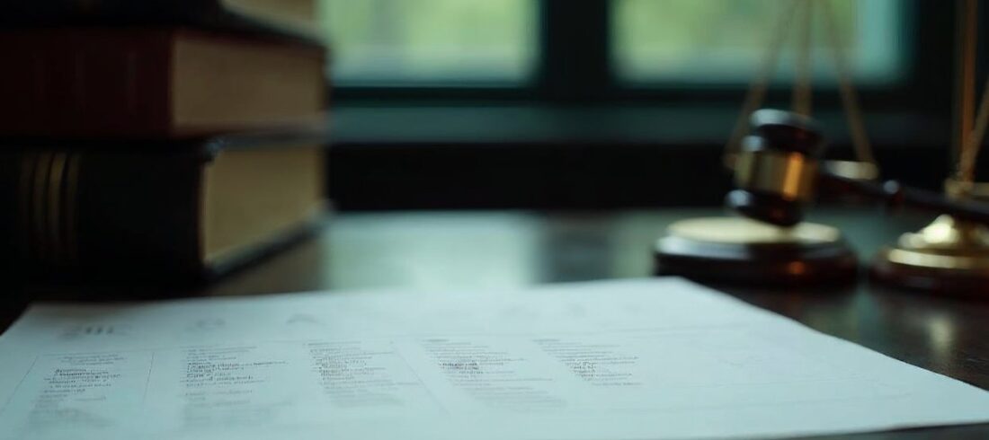 Ahşap masa üzerinde müddetname belgesi ve takvim, hukuk bürosu ortamı