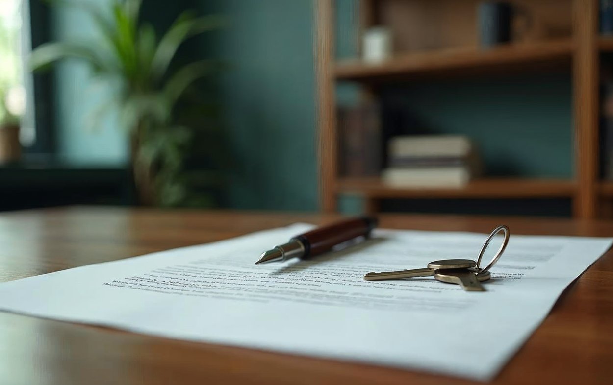 Kiracı tahliyesi nasıl yapılır: avukat masasında kira sözleşmesi ve ev anahtarları